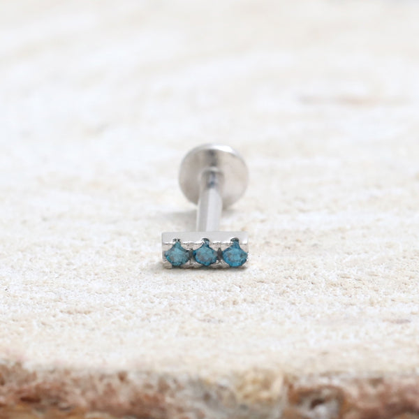 Blue Diamond Short Stick Labret