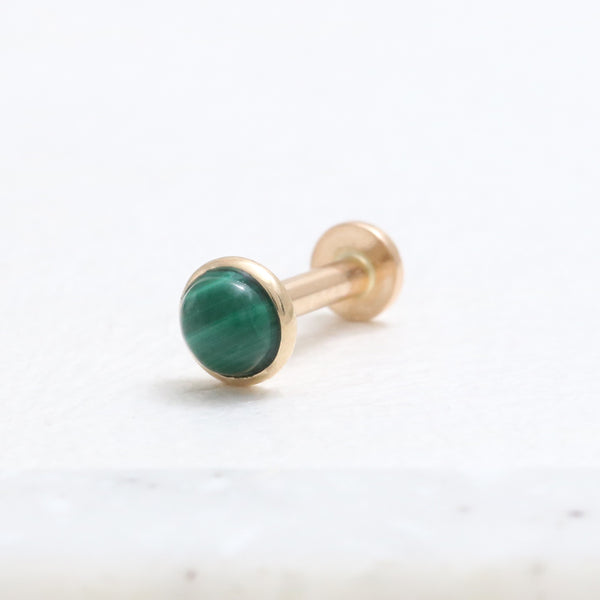 Malachite Round Internally Labret