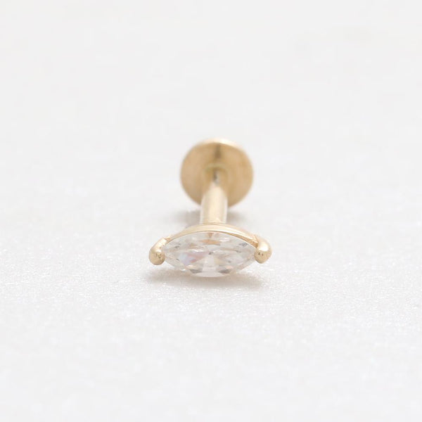 Marquis CZ Prongs Internally Labret