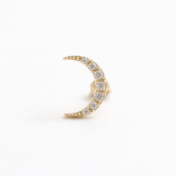 Genuine Diamond Crescent Piercing