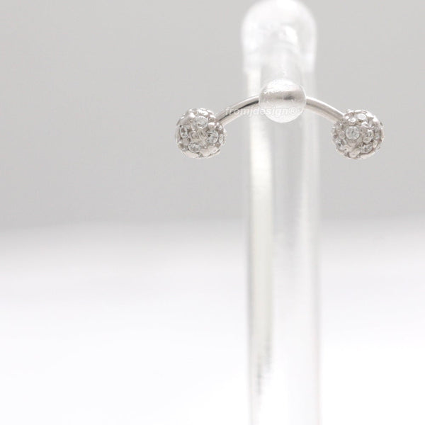 CZ 3.5mm Pave Double Ball Rook Piercing