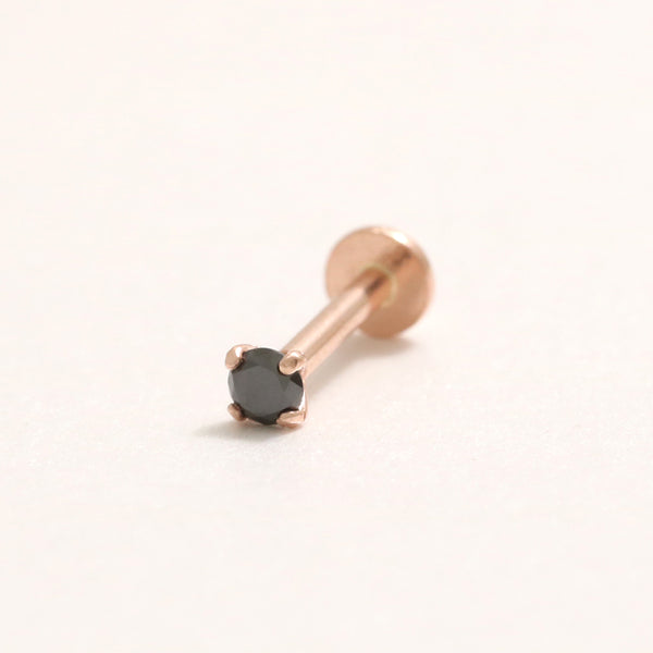 0.03ct Black Diamond 4 Prongs Labret