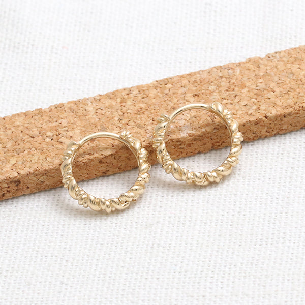 Double Twisted Rope Huggie Earrings