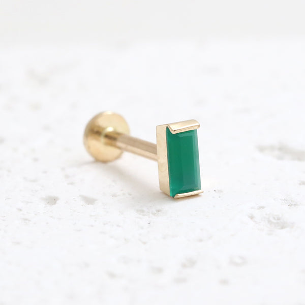 Baguette Green Onyx Simple Labret