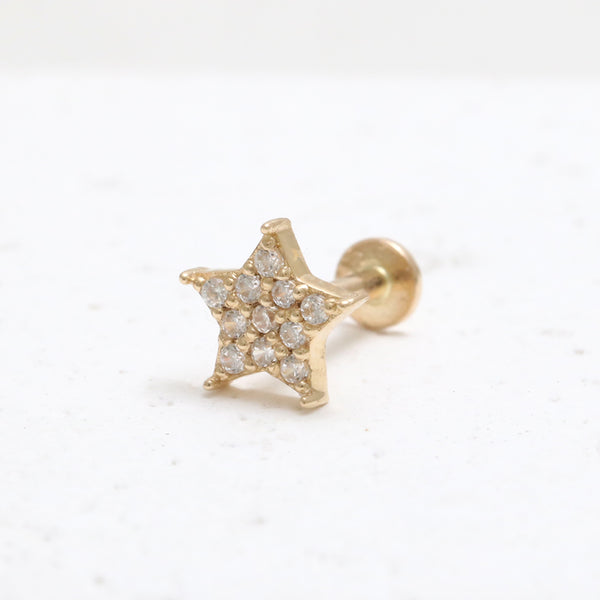 CZ Pave Star Internally Labret