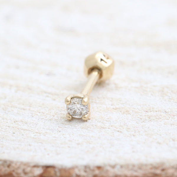 0.03ct Genuine Diamond 4 Prongs Piercing