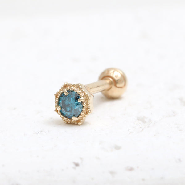 0.1ct Blue Diamond Octagon Piercing