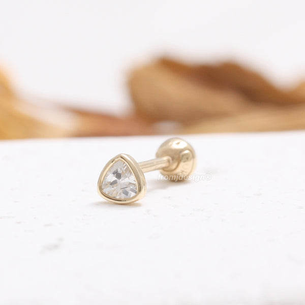 Trillion CZ Bezel Ear Piercing