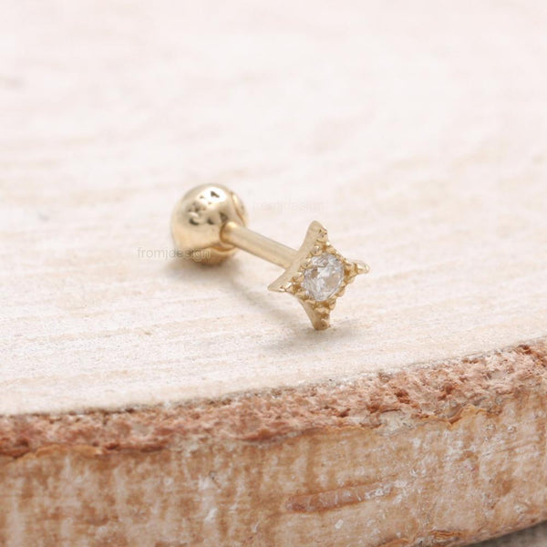 CZ Rhombus Ear Piercing