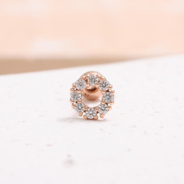 Diamond Open Circle Ear Piercing