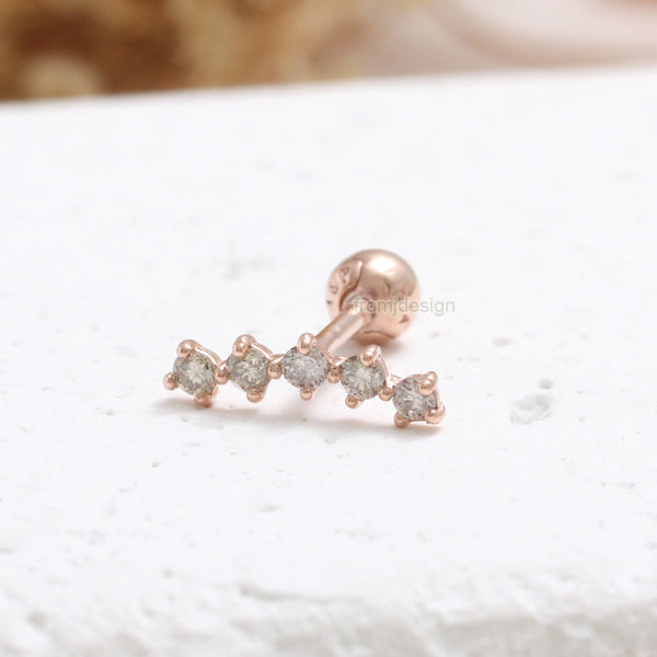 Light Brown Diamond Curved Piercing