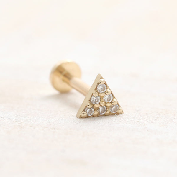 Genuine Diamond Pave Triangle Labret