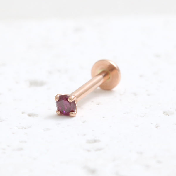 0.03ct Purple Diamond 4 Prongs Labret