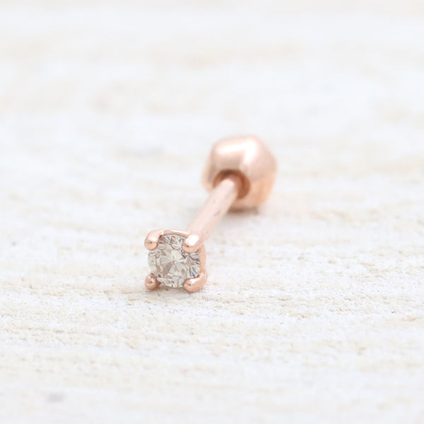 0.03ct Cognac Diamond 4 Prongs Piercing