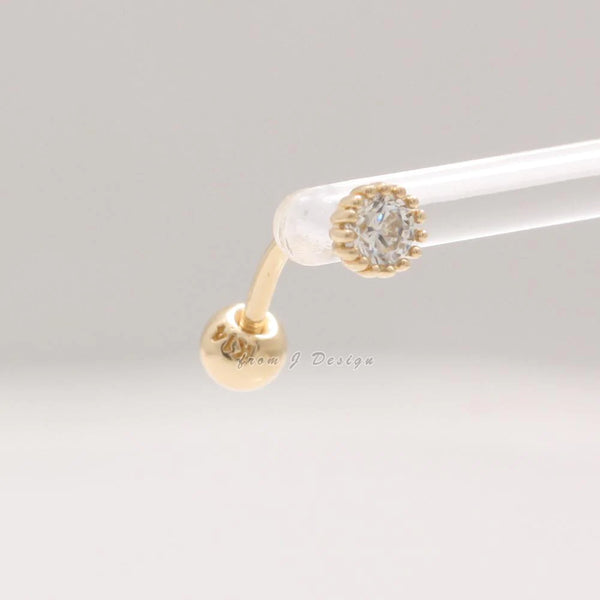 0.1ct Genuine Diamond Multi Prongs Rook Piercing