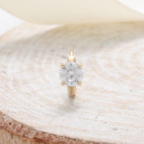 4mm CZ Prongs Huggie Earring