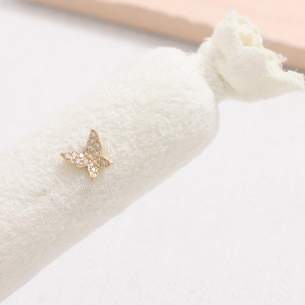 CZ Pave Butterfly Ear Piercing