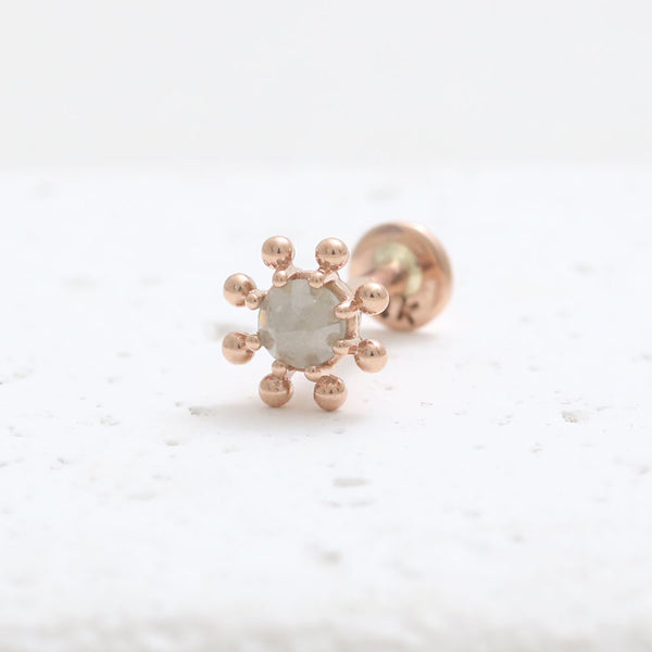 Gray Diamond Tiny Dots Flower Labret