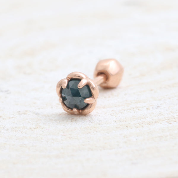 Blue Diamond Flower Ear Piercing