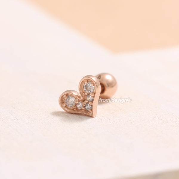 Genuine Diamond Heart Piercing