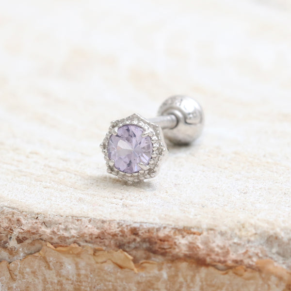 0.1ct Lavender Sapphire Octagon Piercing