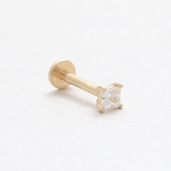 Tiny Princess Cut CZ Prongs Labret