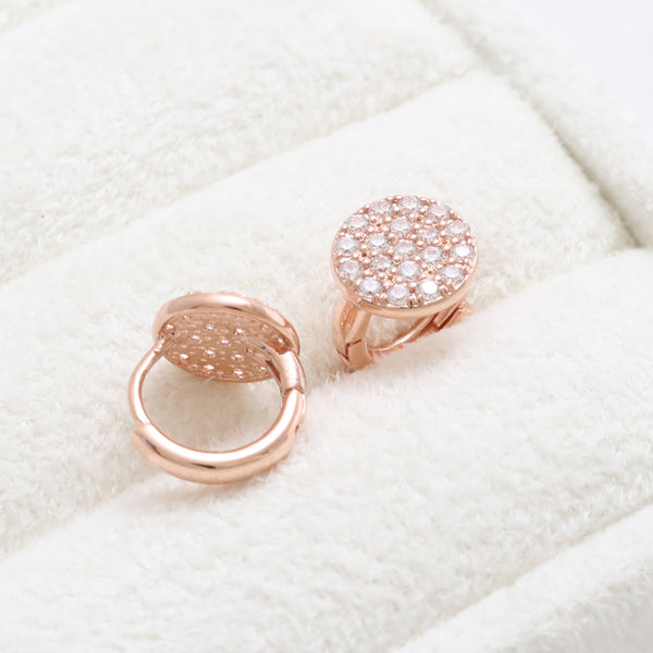 CZ Pave Circle Huggie Earrings