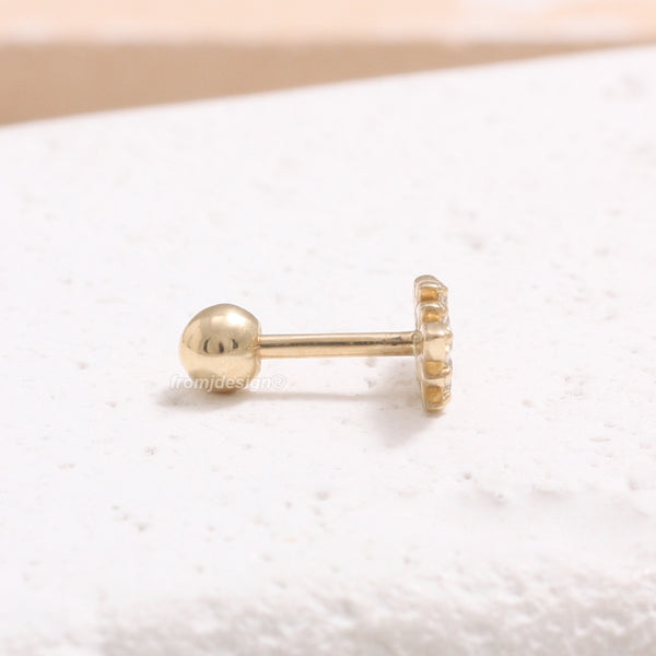 CZ Pave Leaf Ear Piercing