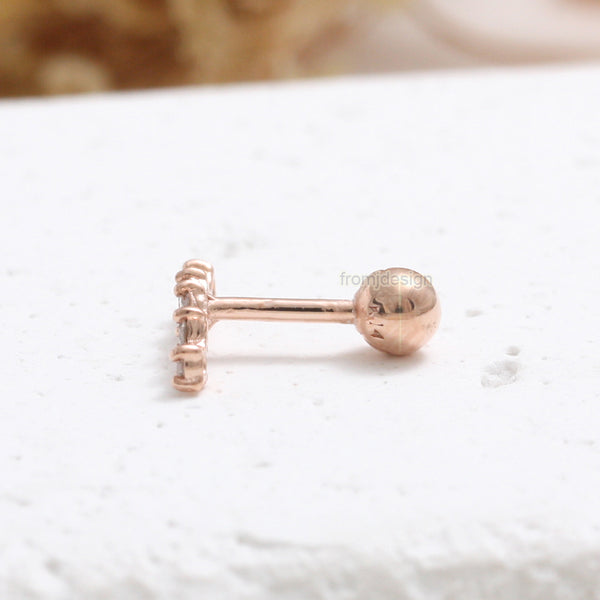 Light Brown Diamond Curved Piercing