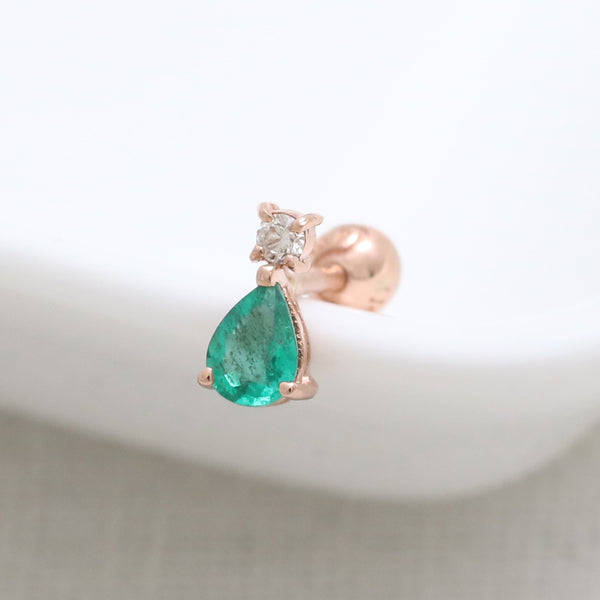 Teardrop Emerald Piercing