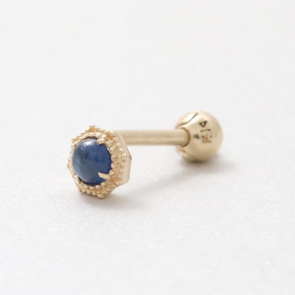 Blue Sapphire Octagon Ear Piercing