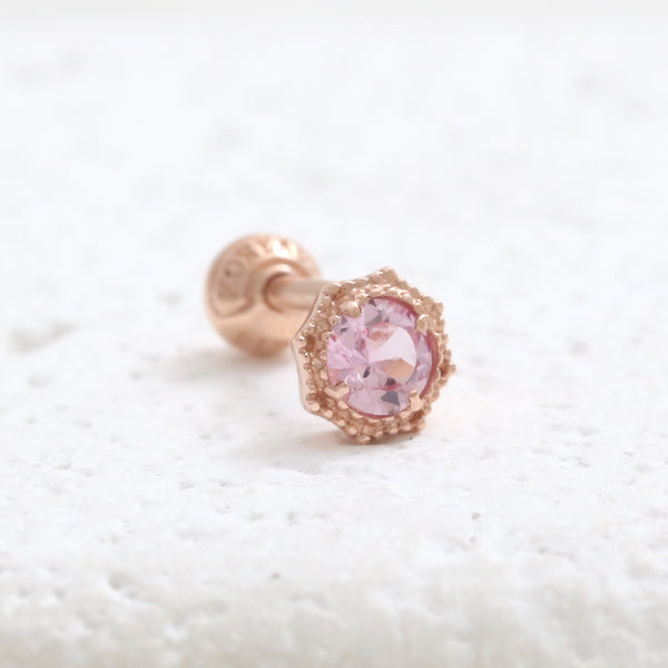 0.1ct Pink Sapphire Octagon Piercing