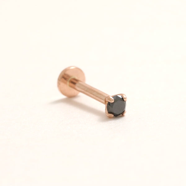 0.03ct Black Diamond 4 Prongs Labret