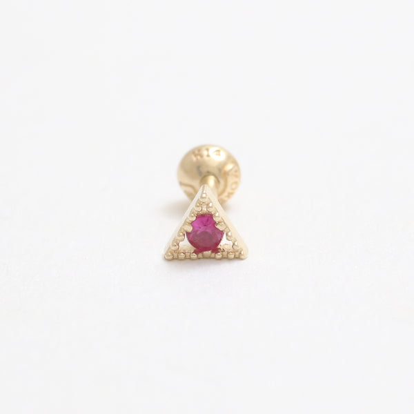 Ruby Milgrain Triangle Piercing