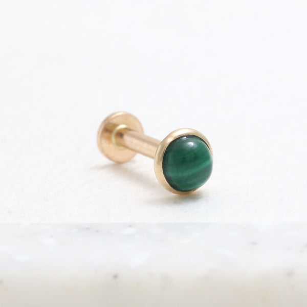 Malachite Round Internally Labret