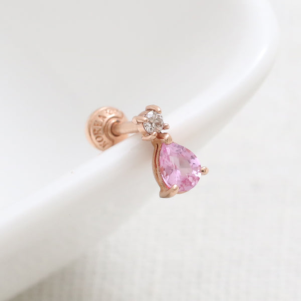 Teardrop Pink Sapphire Piercing