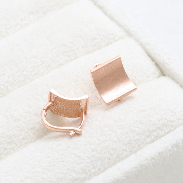 Curved Square Huggie Earrings