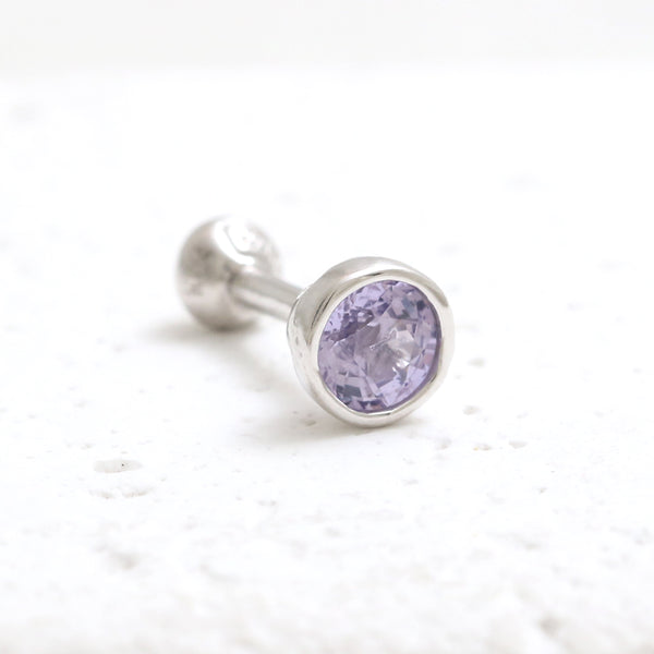 4mm Lavender Sapphire Bezel Piercing