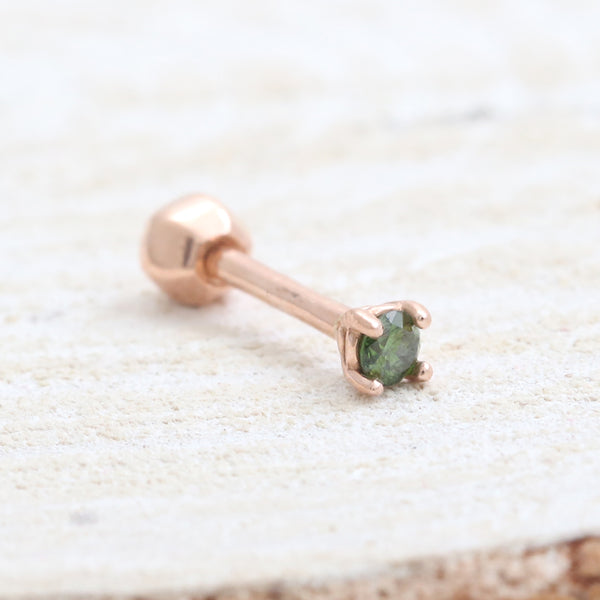 0.03ct Green Diamond 4 Prongs Piercing