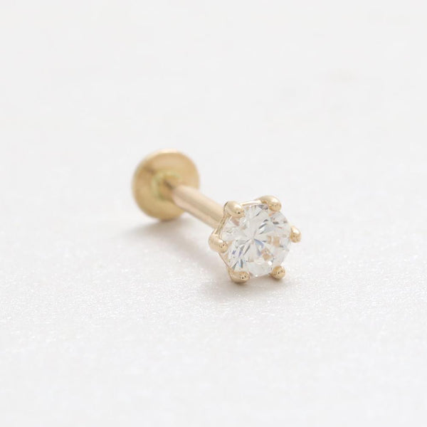 0.1ct Moissanite 6 Prongs Labret