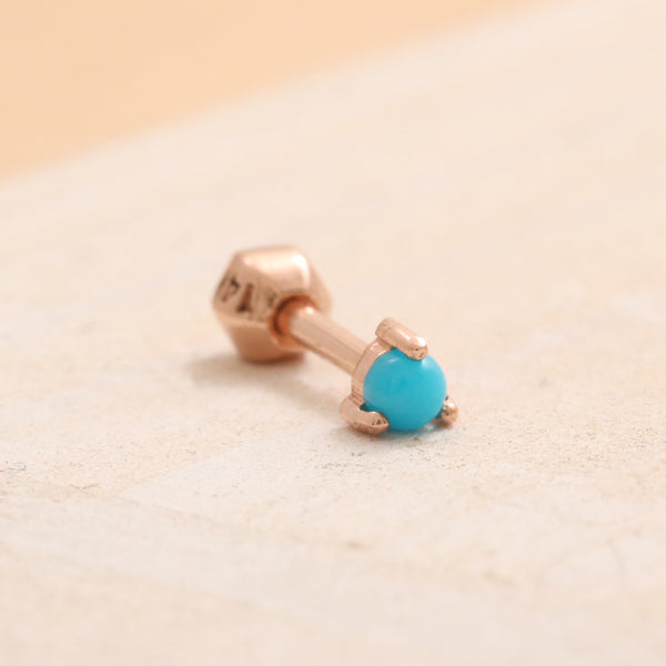 Tiny Turquoise 3 Prongs Ear Piercing