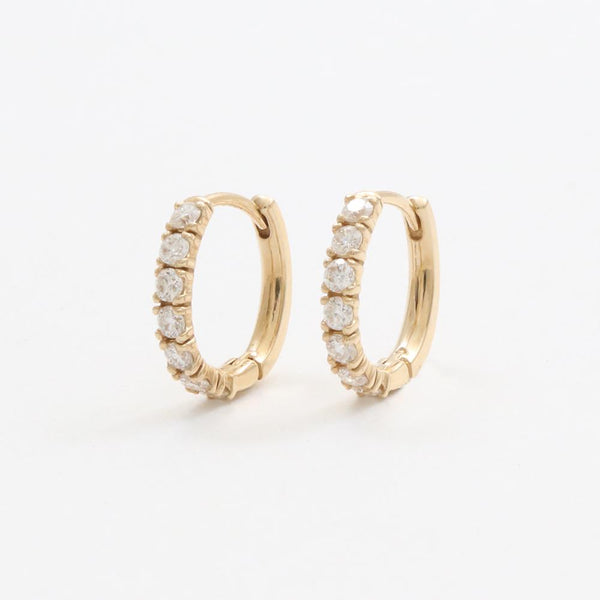 CZ Oval Huggie Earrings