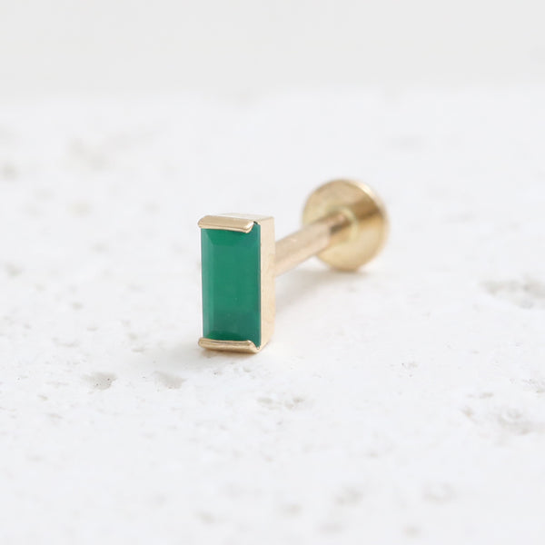 Baguette Green Onyx Simple Labret