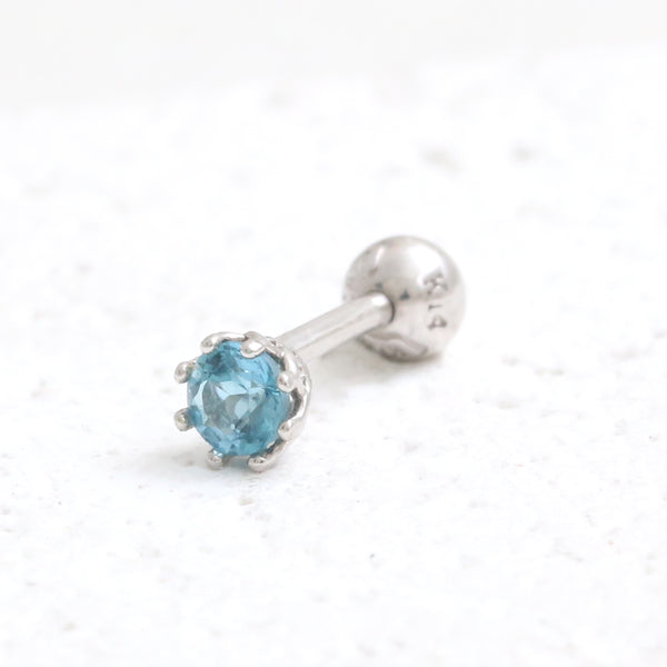 0.1ct Blue Topaz Multi Prongs Piercing