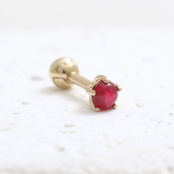 Cabochon Ruby 5 Prongs Piercing
