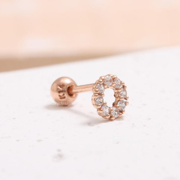 Diamond Open Circle Ear Piercing