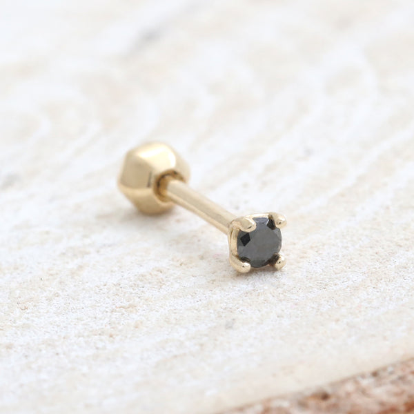 0.03ct Black Diamond 4 Prongs Piercing