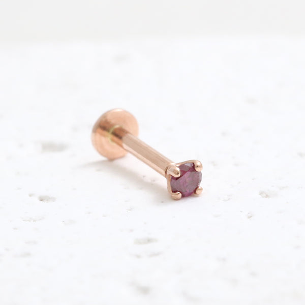 0.03ct Purple Diamond 4 Prongs Labret