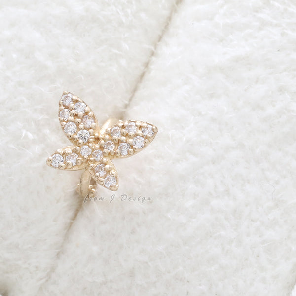 CZ Micro Pave Butterfly Earring