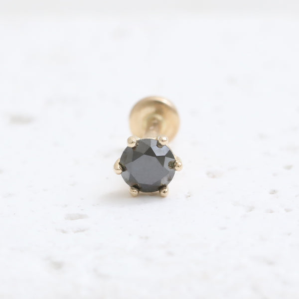 0.1ct Black Diamond 6 Prongs Labret